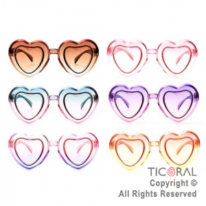 ANTEOJO CORAZON DEGRADE CON MARCO COLORES SURTIDOS X 1